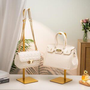 NEW 3 Pack Gold Purse Holder Handbag Display Stands